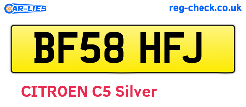 BF58HFJ are the vehicle registration plates.
