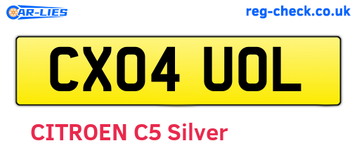 CX04UOL are the vehicle registration plates.