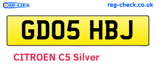 GD05HBJ are the vehicle registration plates.