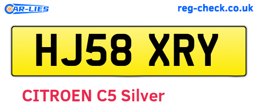 HJ58XRY are the vehicle registration plates.