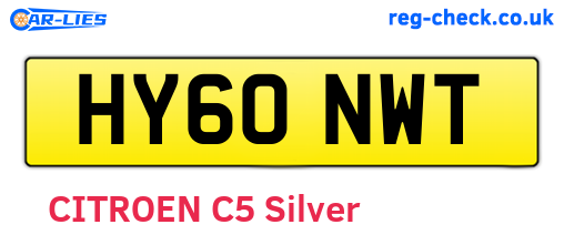 HY60NWT are the vehicle registration plates.