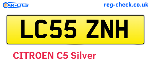 LC55ZNH are the vehicle registration plates.