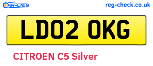 LD02OKG are the vehicle registration plates.