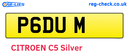P6DUM are the vehicle registration plates.
