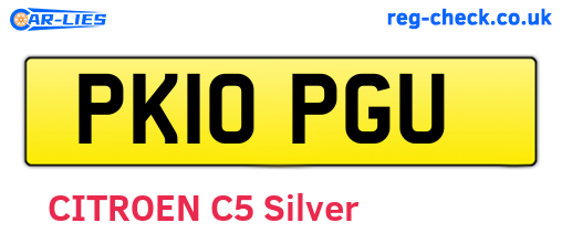 PK10PGU are the vehicle registration plates.