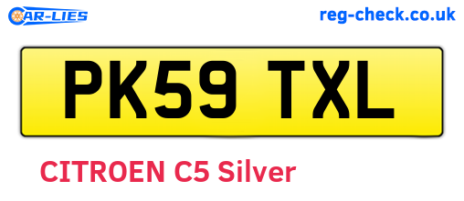 PK59TXL are the vehicle registration plates.