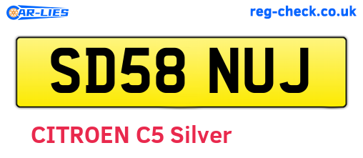 SD58NUJ are the vehicle registration plates.