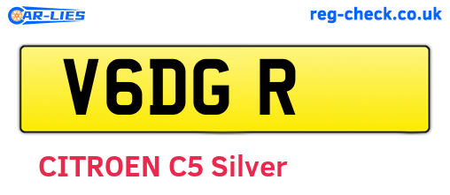 V6DGR are the vehicle registration plates.