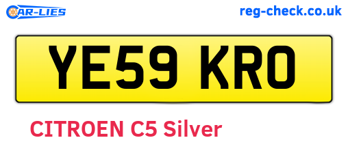 YE59KRO are the vehicle registration plates.