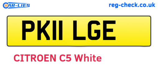 PK11LGE are the vehicle registration plates.