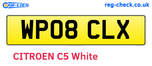 WP08CLX are the vehicle registration plates.