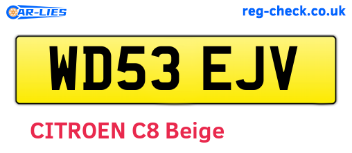 WD53EJV are the vehicle registration plates.