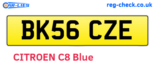 BK56CZE are the vehicle registration plates.