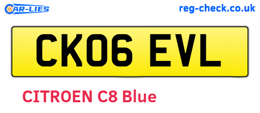 CK06EVL are the vehicle registration plates.