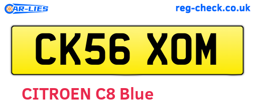 CK56XOM are the vehicle registration plates.