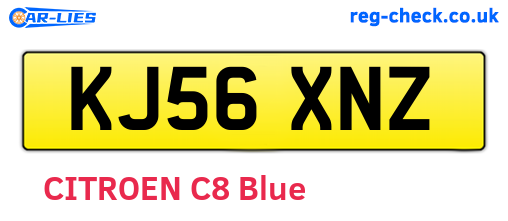 KJ56XNZ are the vehicle registration plates.