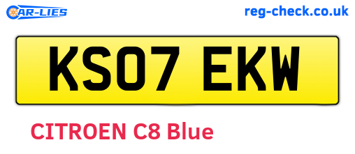 KS07EKW are the vehicle registration plates.