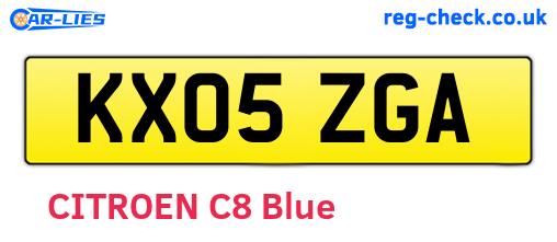 KX05ZGA are the vehicle registration plates.