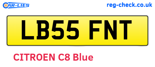 LB55FNT are the vehicle registration plates.