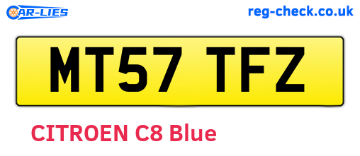 MT57TFZ are the vehicle registration plates.