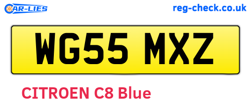 WG55MXZ are the vehicle registration plates.