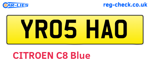 YR05HAO are the vehicle registration plates.