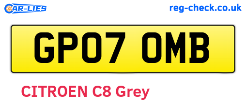 GP07OMB are the vehicle registration plates.