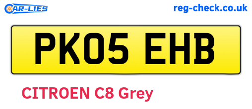 PK05EHB are the vehicle registration plates.