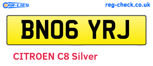 BN06YRJ are the vehicle registration plates.