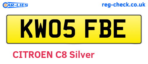 KW05FBE are the vehicle registration plates.