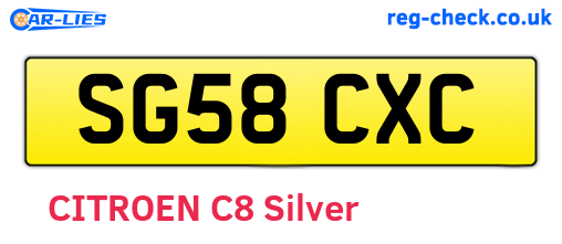 SG58CXC are the vehicle registration plates.