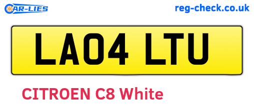LA04LTU are the vehicle registration plates.
