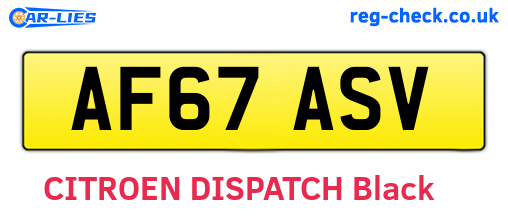 AF67ASV are the vehicle registration plates.