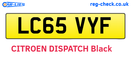 LC65VYF are the vehicle registration plates.