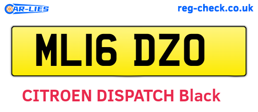 ML16DZO are the vehicle registration plates.