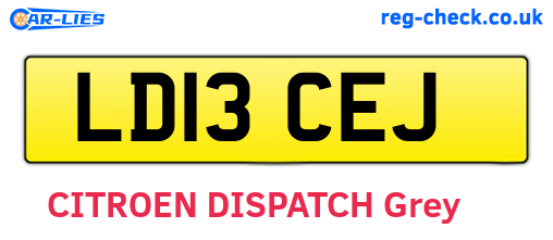LD13CEJ are the vehicle registration plates.