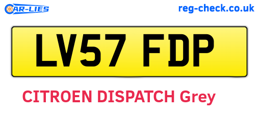 LV57FDP are the vehicle registration plates.