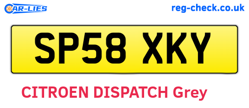 SP58XKY are the vehicle registration plates.