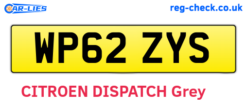 WP62ZYS are the vehicle registration plates.