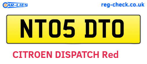 NT05DTO are the vehicle registration plates.