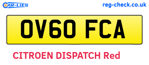 OV60FCA are the vehicle registration plates.