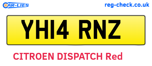YH14RNZ are the vehicle registration plates.