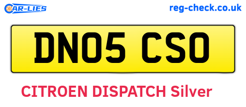 DN05CSO are the vehicle registration plates.