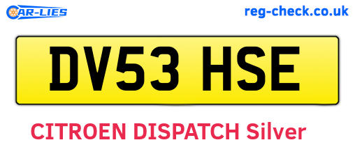 DV53HSE are the vehicle registration plates.
