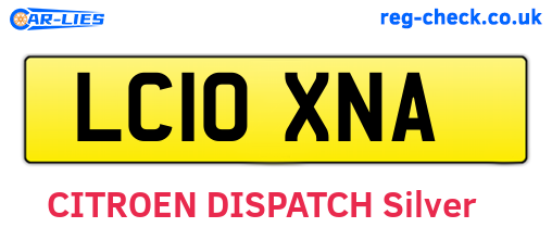 LC10XNA are the vehicle registration plates.