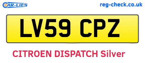 LV59CPZ are the vehicle registration plates.