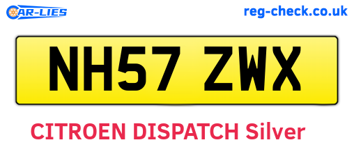 NH57ZWX are the vehicle registration plates.
