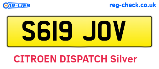S619JOV are the vehicle registration plates.