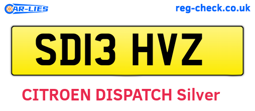 SD13HVZ are the vehicle registration plates.