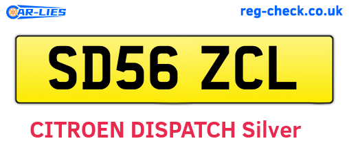 SD56ZCL are the vehicle registration plates.